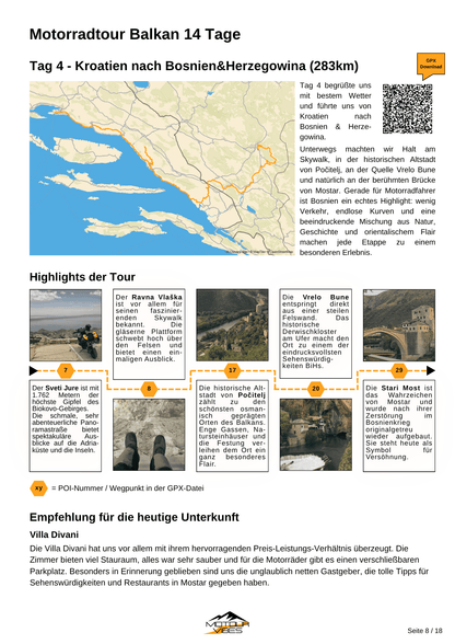 BALKAN: 14 Tage Motorradtour als Guide inkl. GPX Download & Unterkunftsempfehlungen